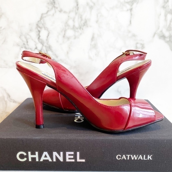 steve Madden Dark red patent open toe heel - Picture 3 of 5